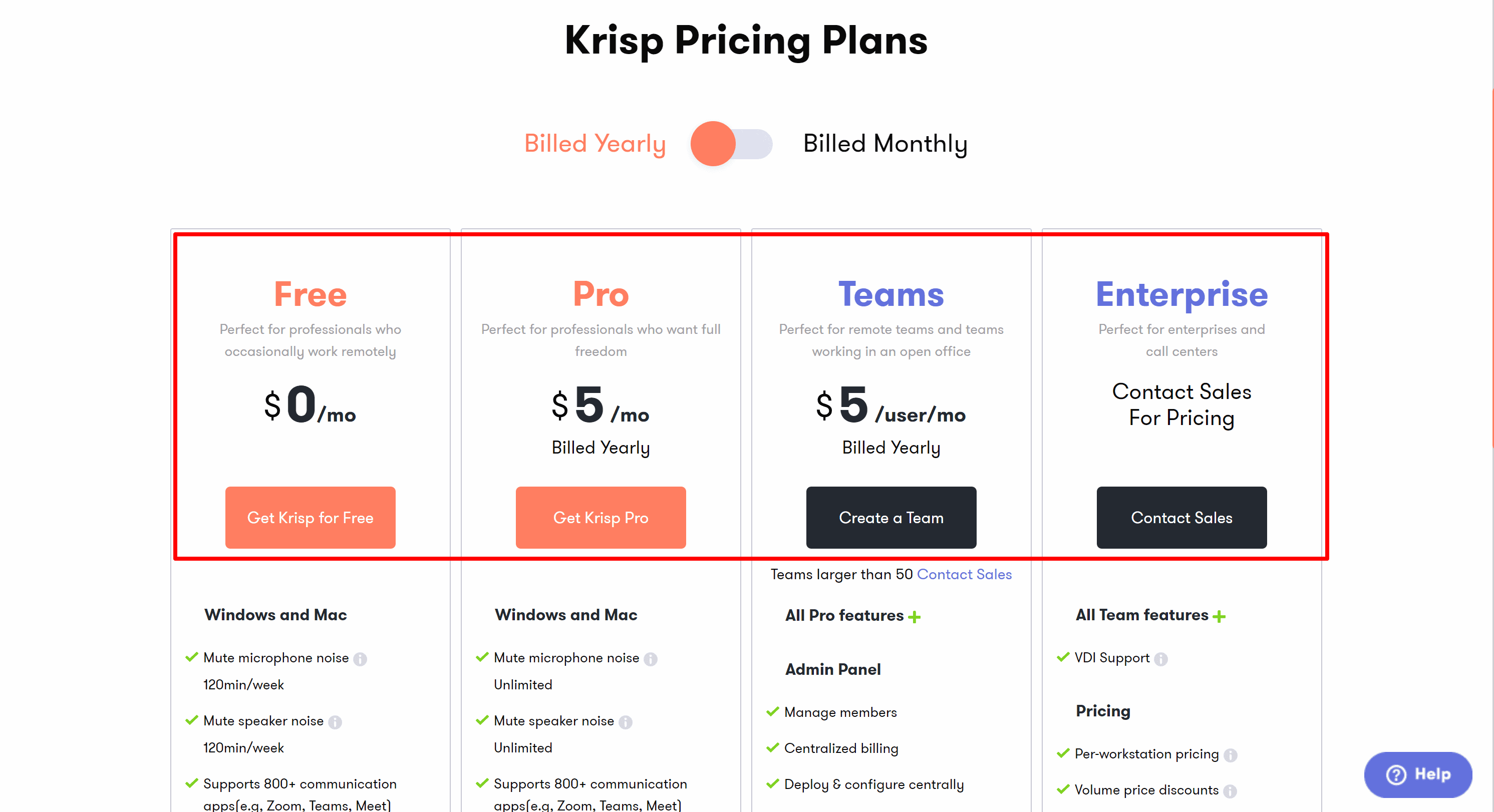Krisp Pricing plans- Krisp.ai discount codes