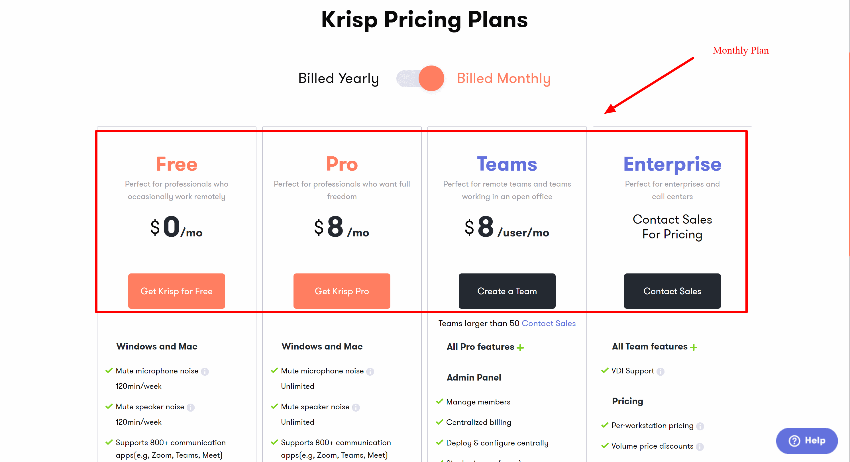 krisp Monthly pricing- Krisp.ai review