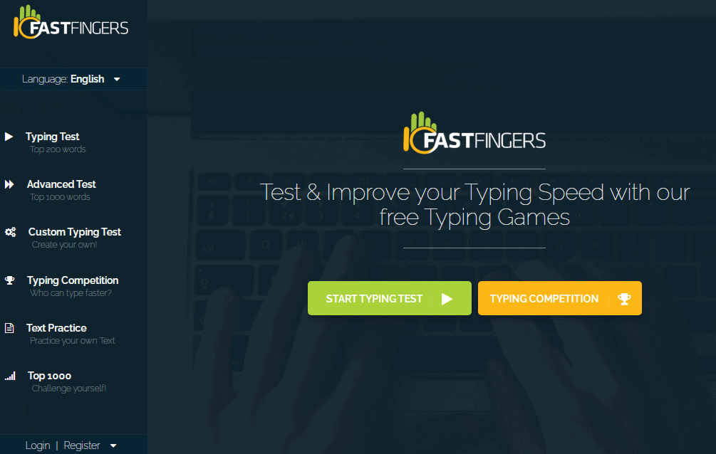 10 FastFingers Homepage