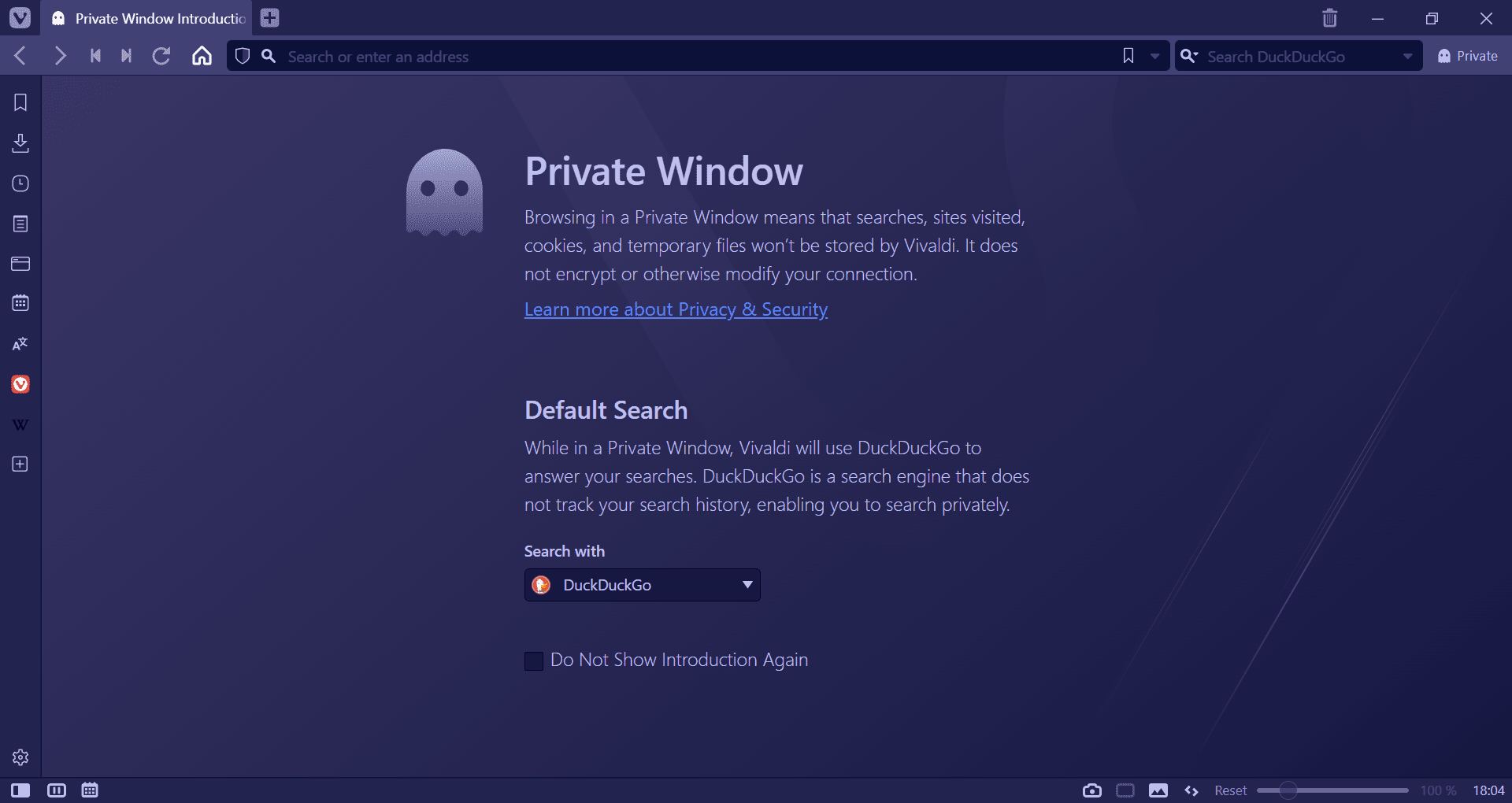 Vivaldi Private Windows/ Best Anonymous Browser