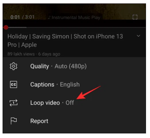 Loop video option