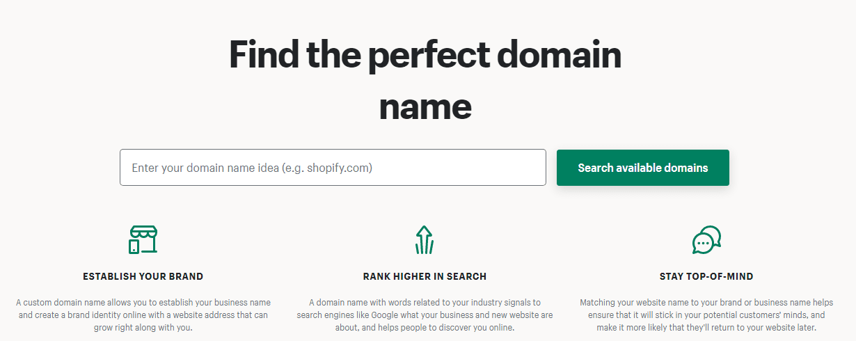 Shopify- Domain name
