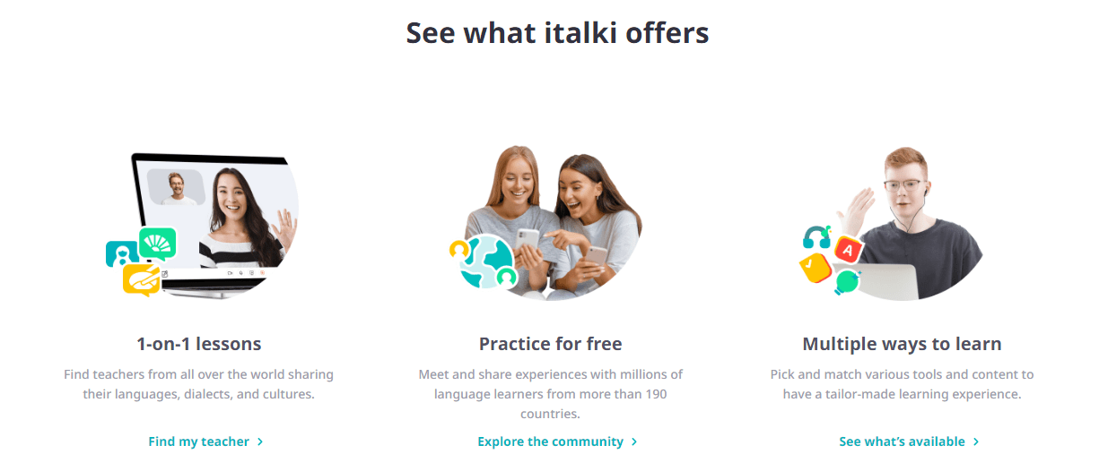 what italki offers